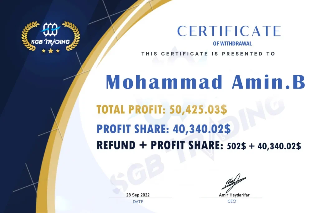 رسید واریزی های پراپ فرم ایرانی سرمایه گذار برتر