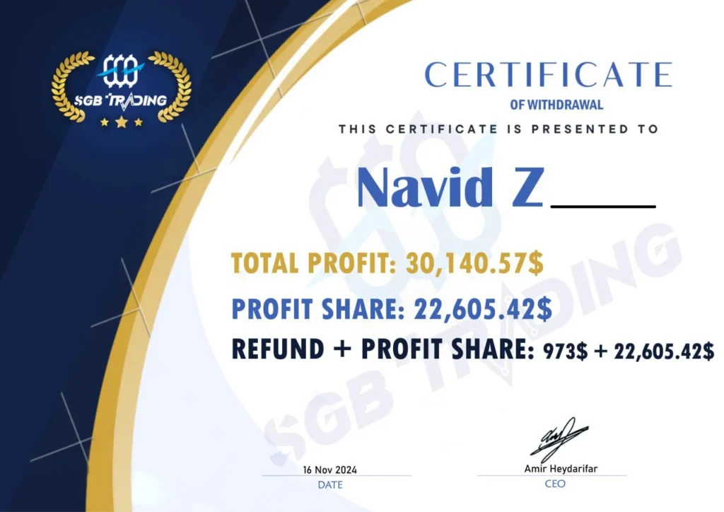 رسید واریزی های پراپ فرم ایرانی سرمایه گذار برتر